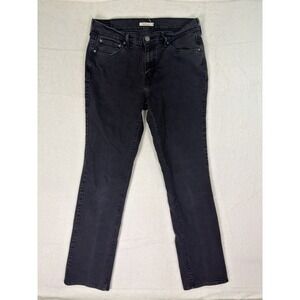 Levis 505 Jeans Womens 30 Black Denim Mid Rise Straight Regular Fit Stretch